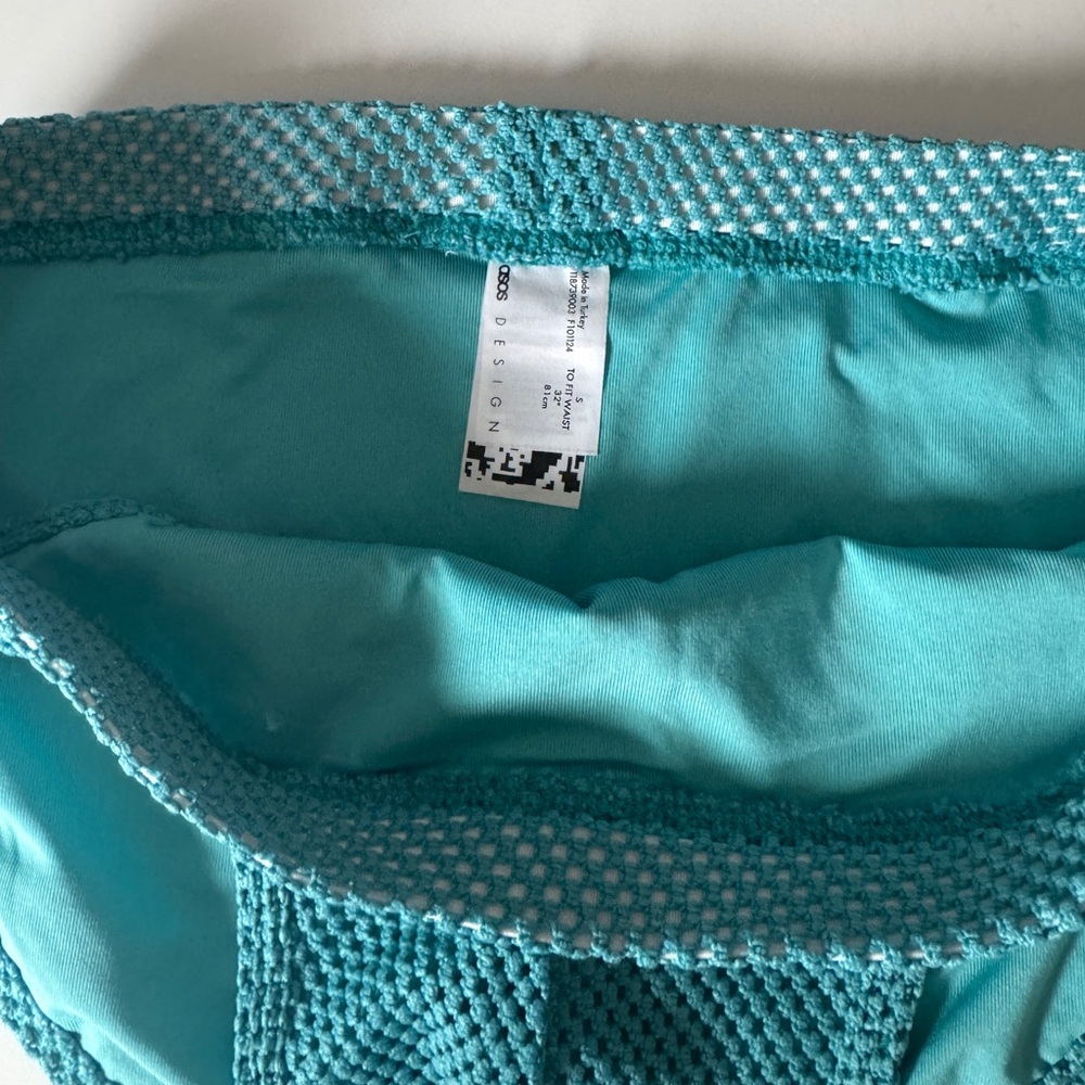 ASOS Turquoise Knit Design Swim Briefs - Picture 3 of 5